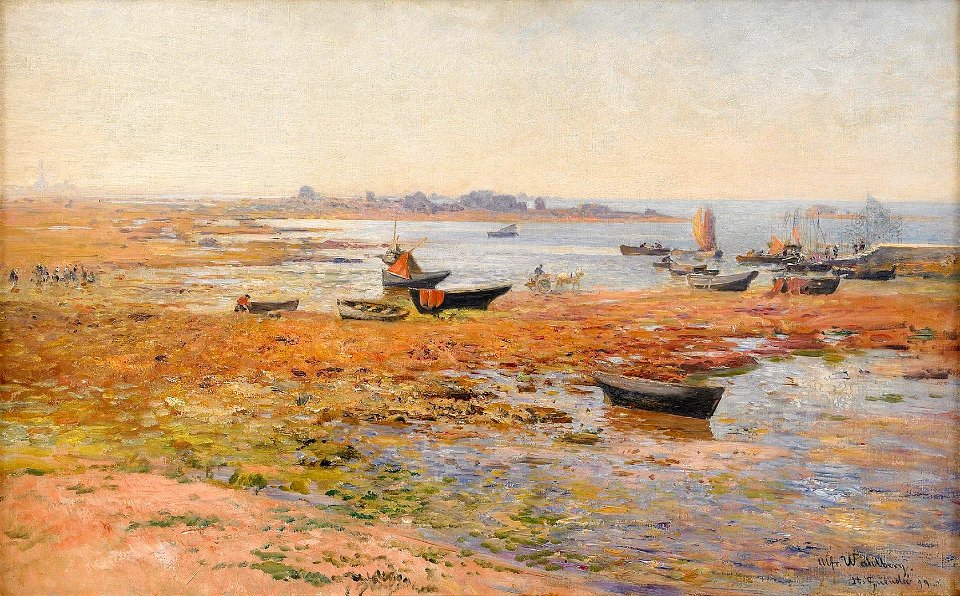 Alfred Wahlberg - Fiskebåtar vid Saint Guénolé