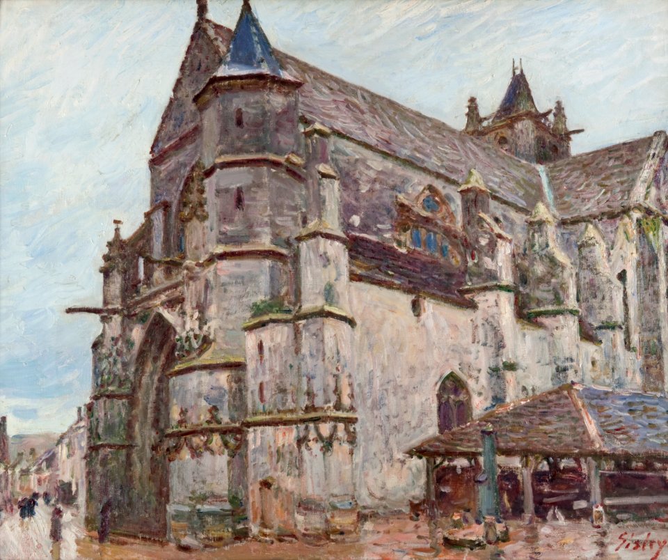 Alfred Sisley, Notre-Dame de Moret im Morgenregen, 1893