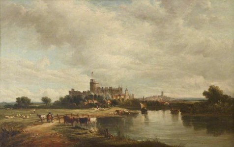 Alfred Vickers (1786-1868) - View of Windsor Castle from the River Thames - 515639 - National Trust