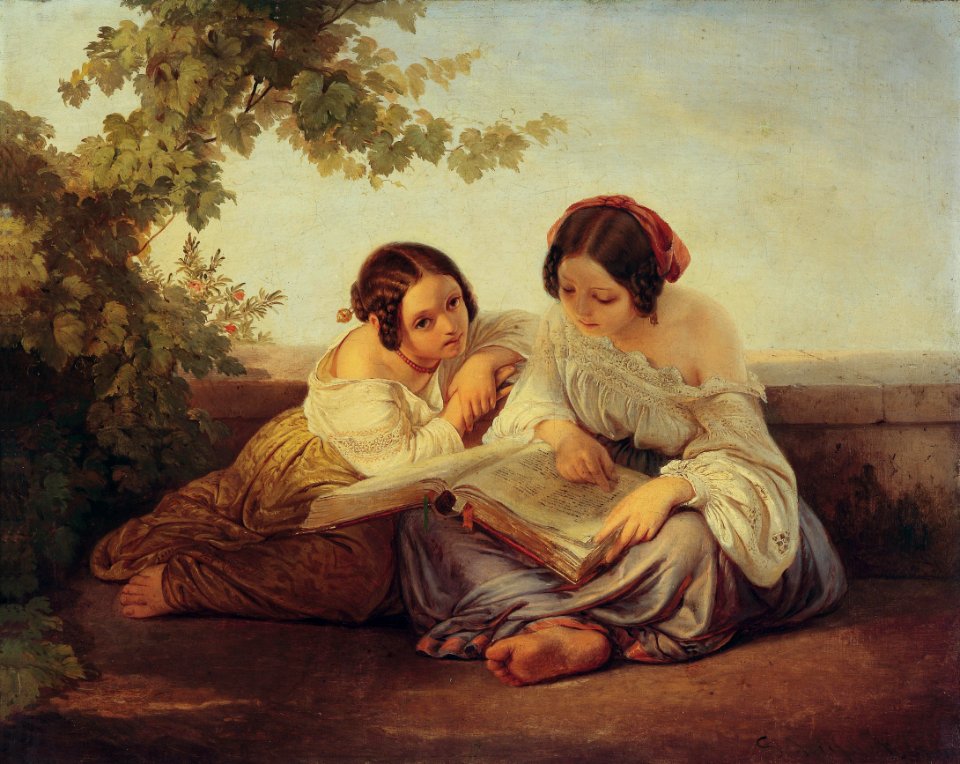 Alfred von Schüssler Lesende Mädchen