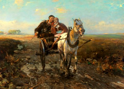 Alfred Wierusz-Kowalski - The Polish wedding ride