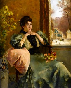 Alfred Stevens Femme pensive près d'une fenêtre
