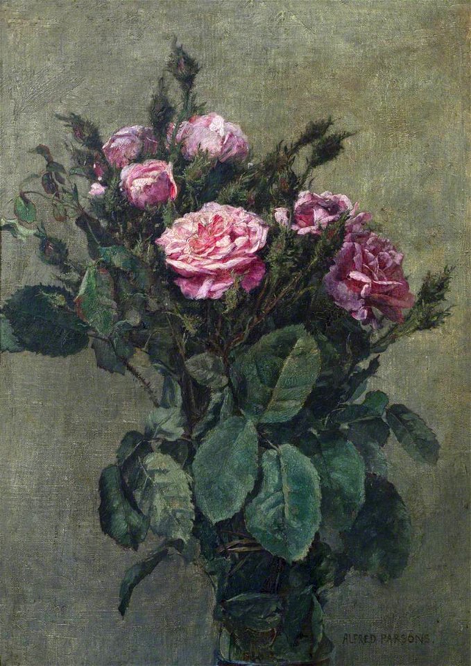 Alfred William Parsons (1847-1920) - A Bunch of London Market Garden Moss Roses - 637649 - National Trust