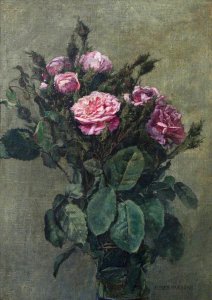 Alfred William Parsons (1847-1920) - A Bunch of London Market Garden Moss Roses - 637649 - National Trust