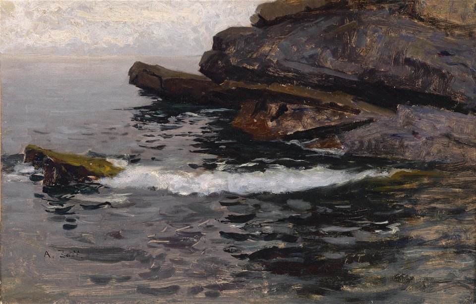 Alfred Zoff Felsküste bei Capo Lungo 1880