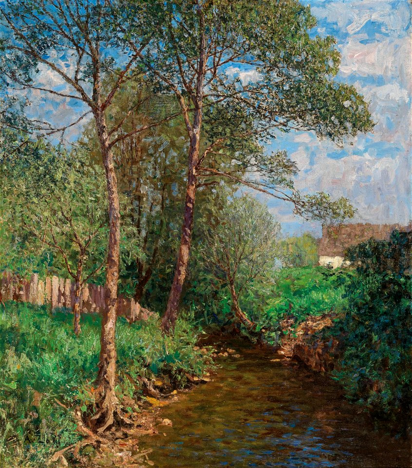 Alfred Zoff Sonnige Bachlandschaft