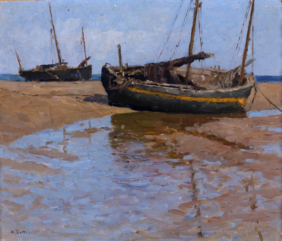 Alfred Zoff Fischerboote zur Zeit der Ebbe