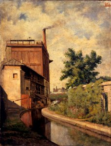 Alfred-Louis Bahuet - La Bièvre, rue Croulebarbe (Usine de la veuve Lanier) - P368 - Musée Carnavalet