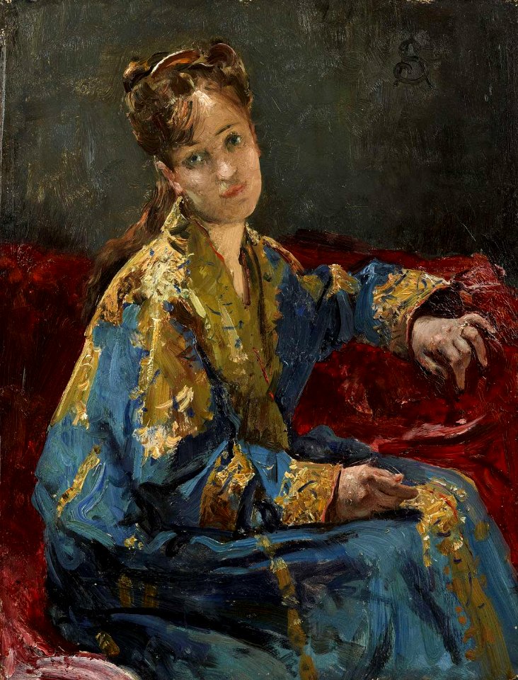 Alfred-Stevens-Girl wearing a kimono
