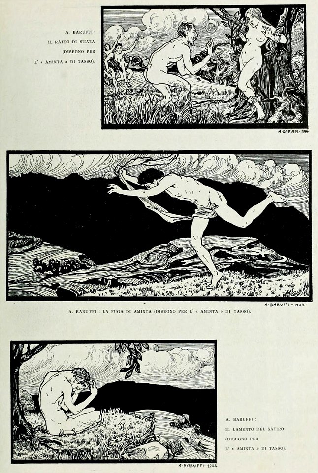Alfredo Baruffi disegni per l’Aminta di Tasso