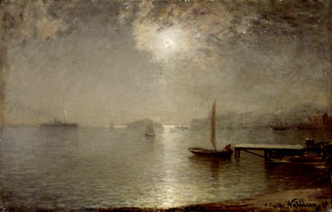 Alfred Wahlberg - Maritime Landscape in Moonlight - A I 527 - Finnish National Gallery
