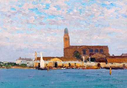 Alfred Zoff - A view of the cathedral in Chioggia