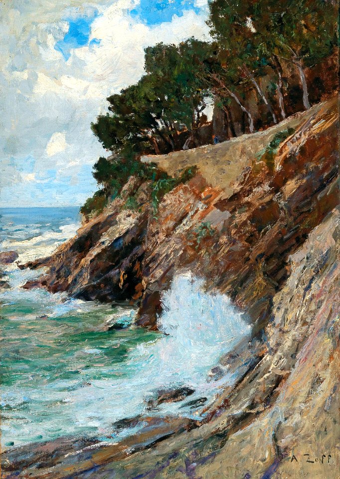 Alfred Zoff - Scene on the Nervi coast