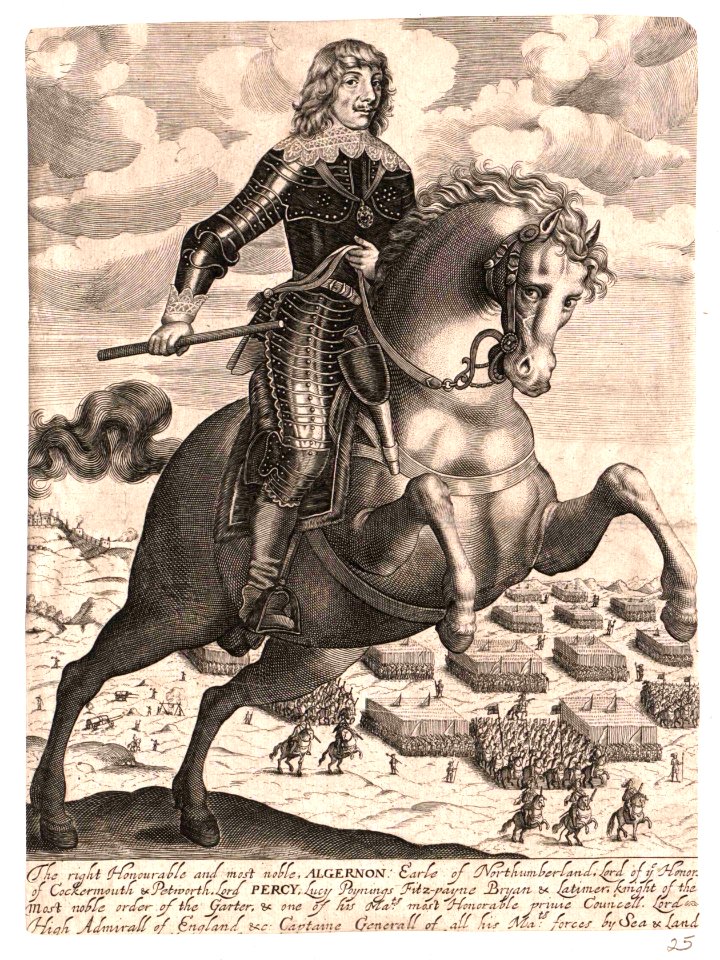 Algernon Percy, 10th Earl of Northumberland, unknown artist line engraving, circa 1639-1649