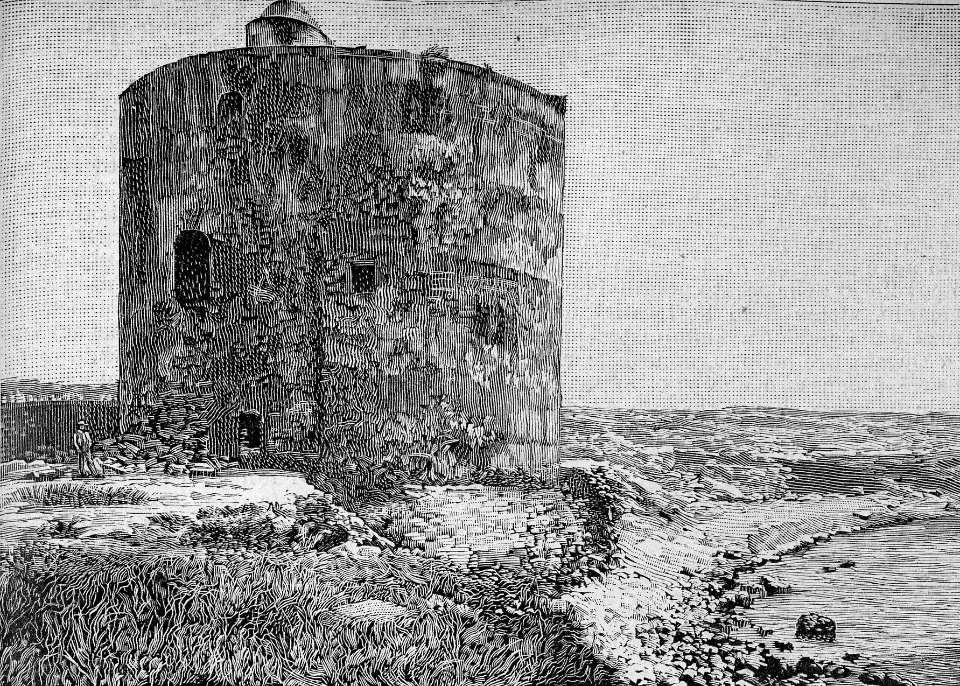 Alghero – La torre dello Sprone (xilografia)