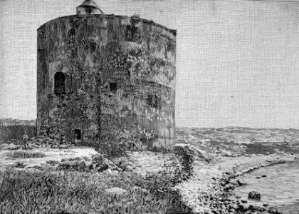 Alghero – La torre dello Sprone (xilografia)