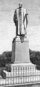 Alghero – Monumento del barone G. Manno (xilografia)