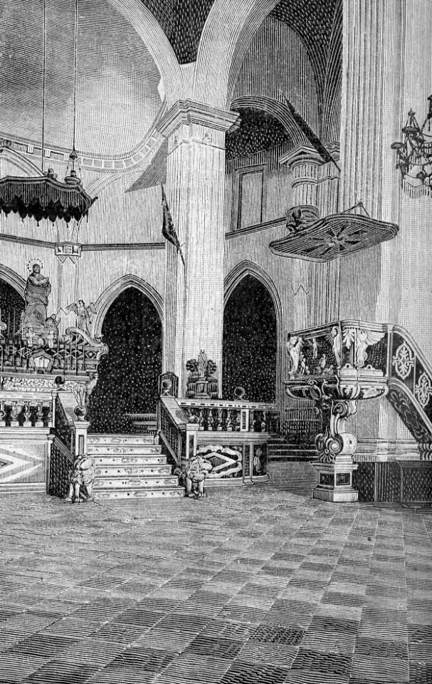 Alghero – Interno della Cattedrale (xilografia)