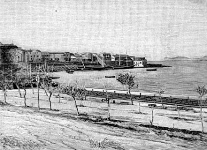 Alghero – Viale alla stazione ferroviaria (xilografia)