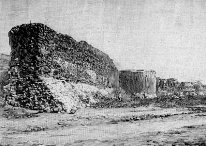 Alghero – Le rovine del forte Sprone (xilografia)