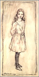 Alice in Wonderland by Arthur Rackham - 01 - Alice (frontispiece). Free illustration for personal and commercial use.