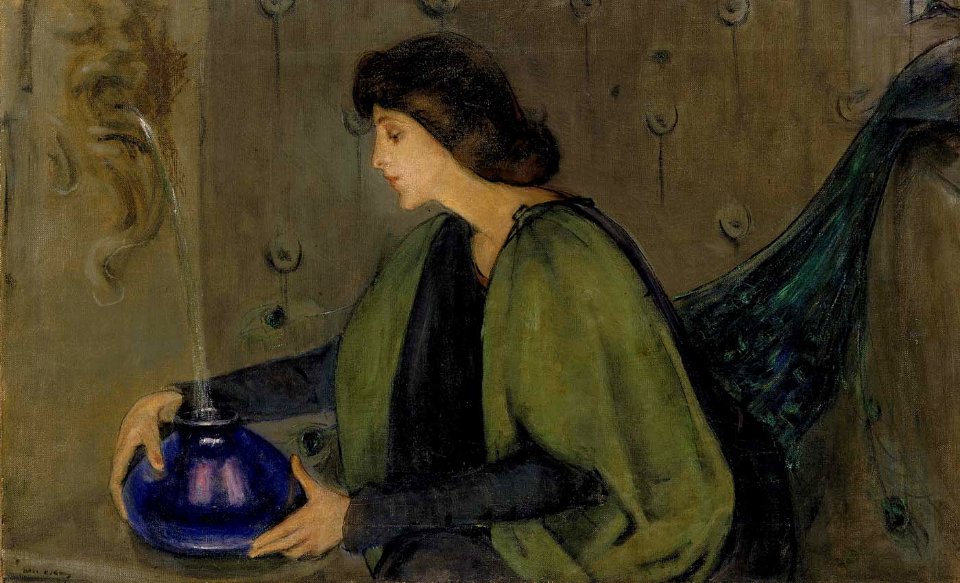 Alice Pike Barney - Woman and Peacock - 1951.14.113 - Smithsonian American Art Museum
