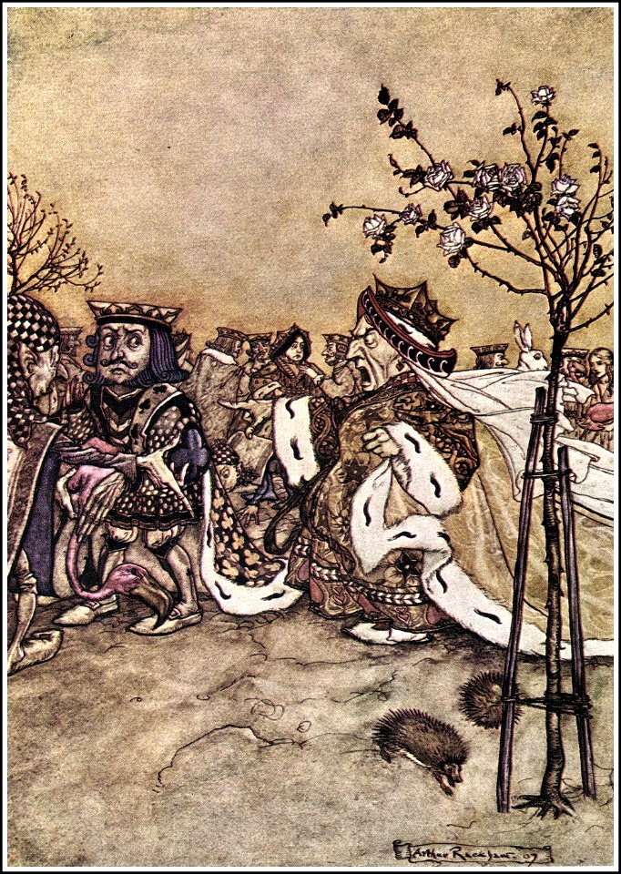 Alice in Wonderland by Arthur Rackham - 10 - Off with her head!