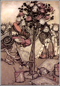 Alice in Wonderland by Arthur Rackham - 12 - Turn them over. Free illustration for personal and commercial use.