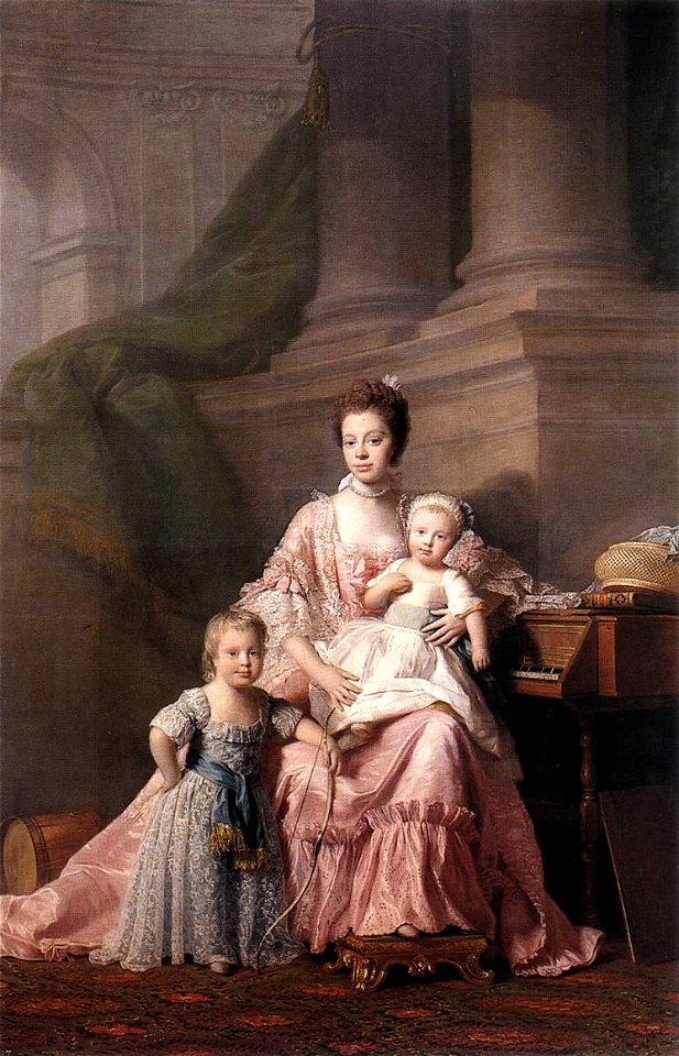 Allan Ramsay (artist) - Queen Charlotte with her Two Children - WGA18992