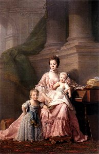 Allan Ramsay (artist) - Queen Charlotte with her Two Children - WGA18992