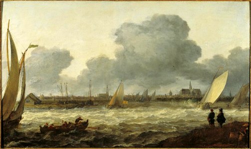 Allaert van Everdingen - View of Haarlem from the Noorder Buiten Spaarne. Free illustration for personal and commercial use.