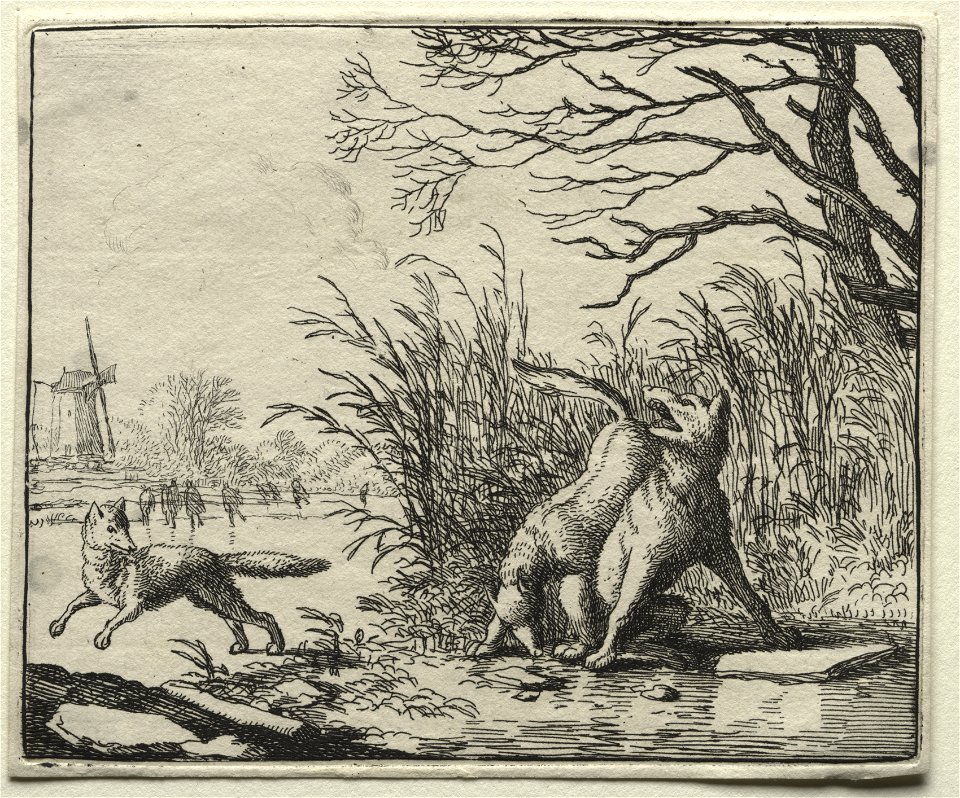 Allart van Everdingen (Dutch, 1621-1675) - Reynard the Fox, A New Accusation by the Wolf - 1982.179.53 - Cleveland Museum of Art
