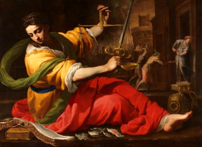 Allegori över rättvisan (Iustitia) (Bernardino Mei) - Nationalmuseum - 176296