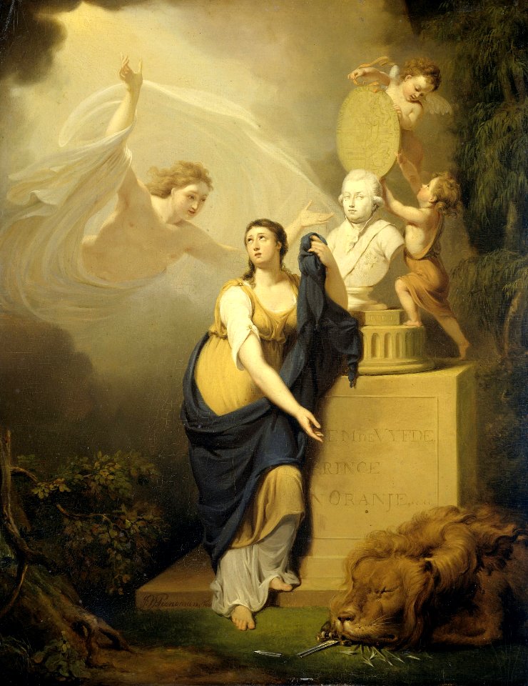 Allegorie op de dood van Willem V, prins van Oranje, 1806 Rijksmuseum SK-A-4268