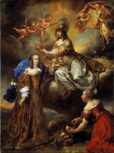 Allegori över Hedvig Eleonora, 1636-1715, krönes av Minerva (Juriaen Ovens) - Nationalmuseum - 15892