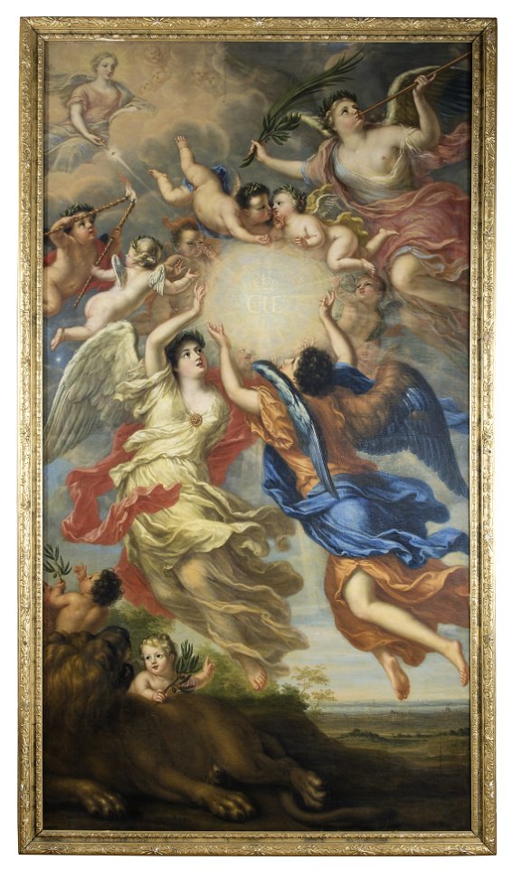Allegori över konung Karl XIs och drottning Ulrika Eleonoras förmälning (David Klöcker Ehrenstrahl) - Nationalmuseum - 174869