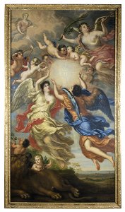 Allegori över konung Karl XIs och drottning Ulrika Eleonoras förmälning (David Klöcker Ehrenstrahl) - Nationalmuseum - 174869