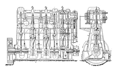 Allen triple-expansion engine (Rankin Kennedy, Modern Engines, Vol IV)
