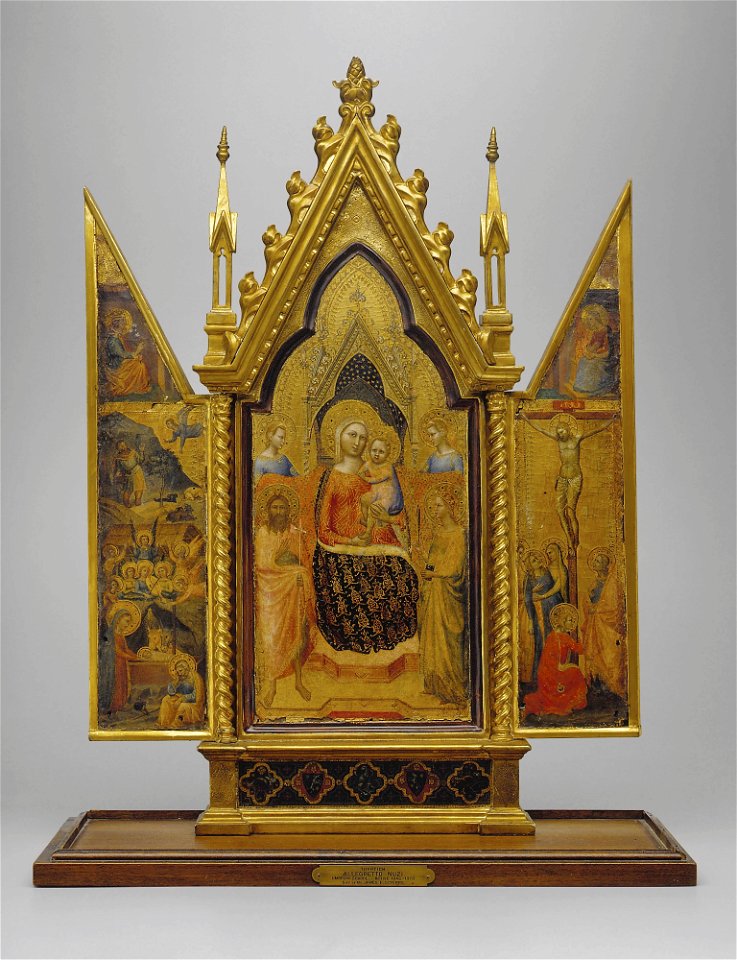 Allegretto Nuzi - Madonna and Child with Saints, Crucifixion and Nativity - 89.19 - Detroit Institute of Arts