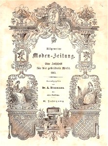 Allgemeine Moden-Zeitung, Deckblatt 1863. Free illustration for personal and commercial use.