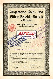 Allgemeine Gold- und Silber-Scheide-Anstalt 500 Mk 1912