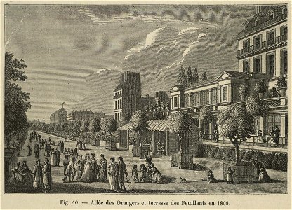 Allée des Orangers et terrasse des Feuillants en 1808