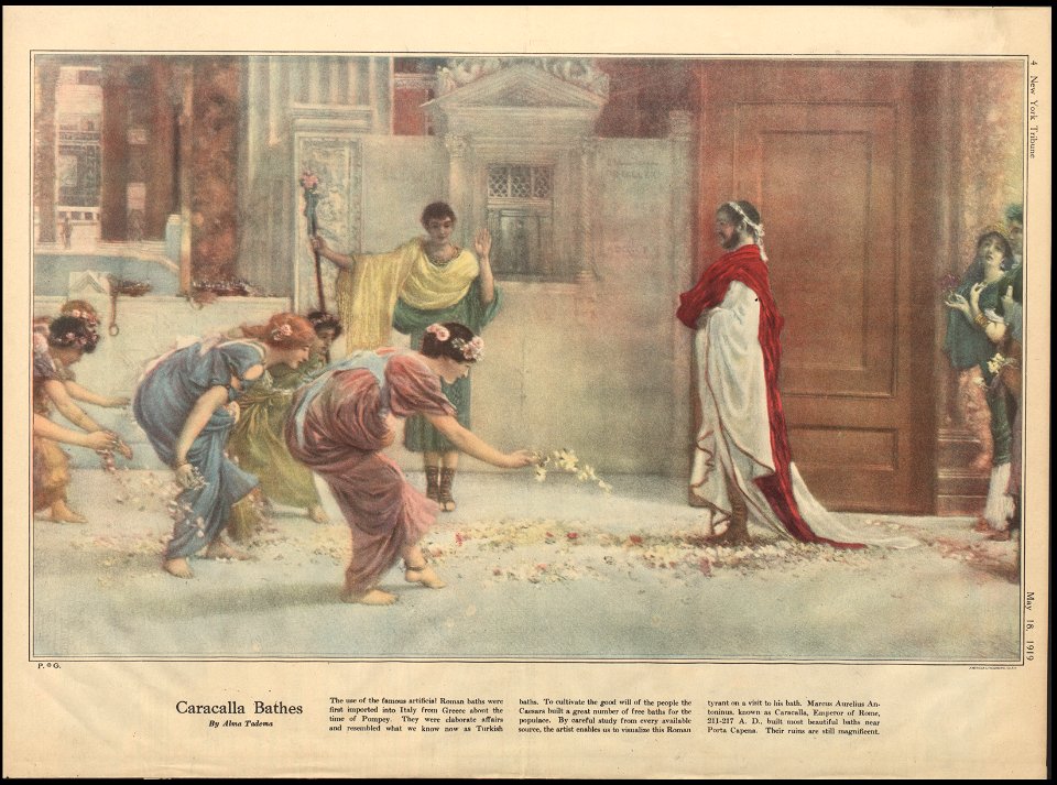 Alma Tadema, Caracalla Bathes, New York Tribune May 18, 1919