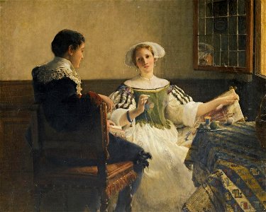 Laura Theresa Alma-Tadema - Love's beginning (1896)