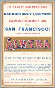 ALMENA Clipper ship sailing card HN000338aA. Free illustration for personal and commercial use.