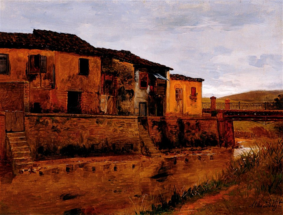 Almeida Júnior - Ponte da Tabatingüera, ca. 1895. Free illustration for personal and commercial use.