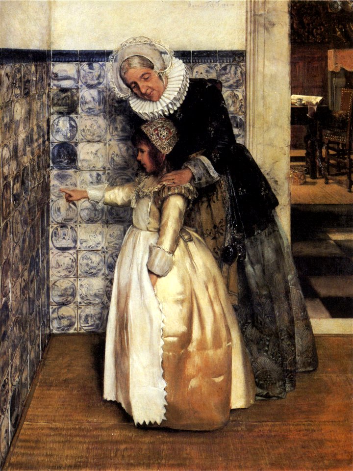 Laura Theresa Alma-Tadema - The Bible Lesson