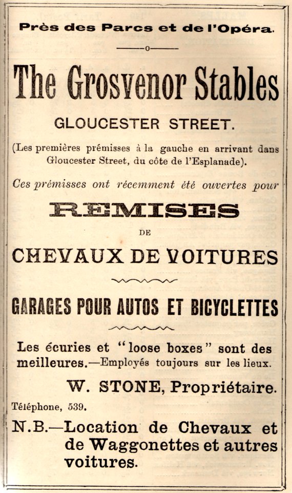 Almanach Nouvelle Chronique de Jersey 1907 Grosvenor Stables