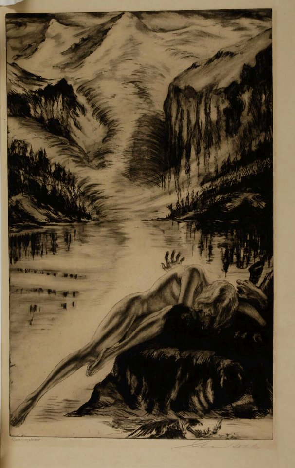 Alois Kolb Alpensymphonie Radierung