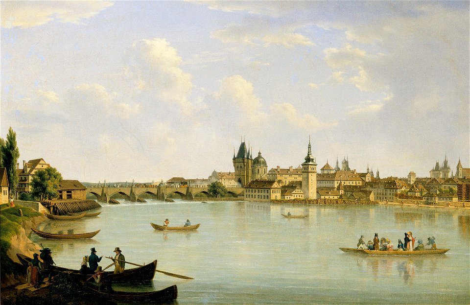 Alois von Saar - Ansicht von Prag mit der Moldaubrücke (Karlsbrücke) - 3573 - Kunsthistorisches Museum